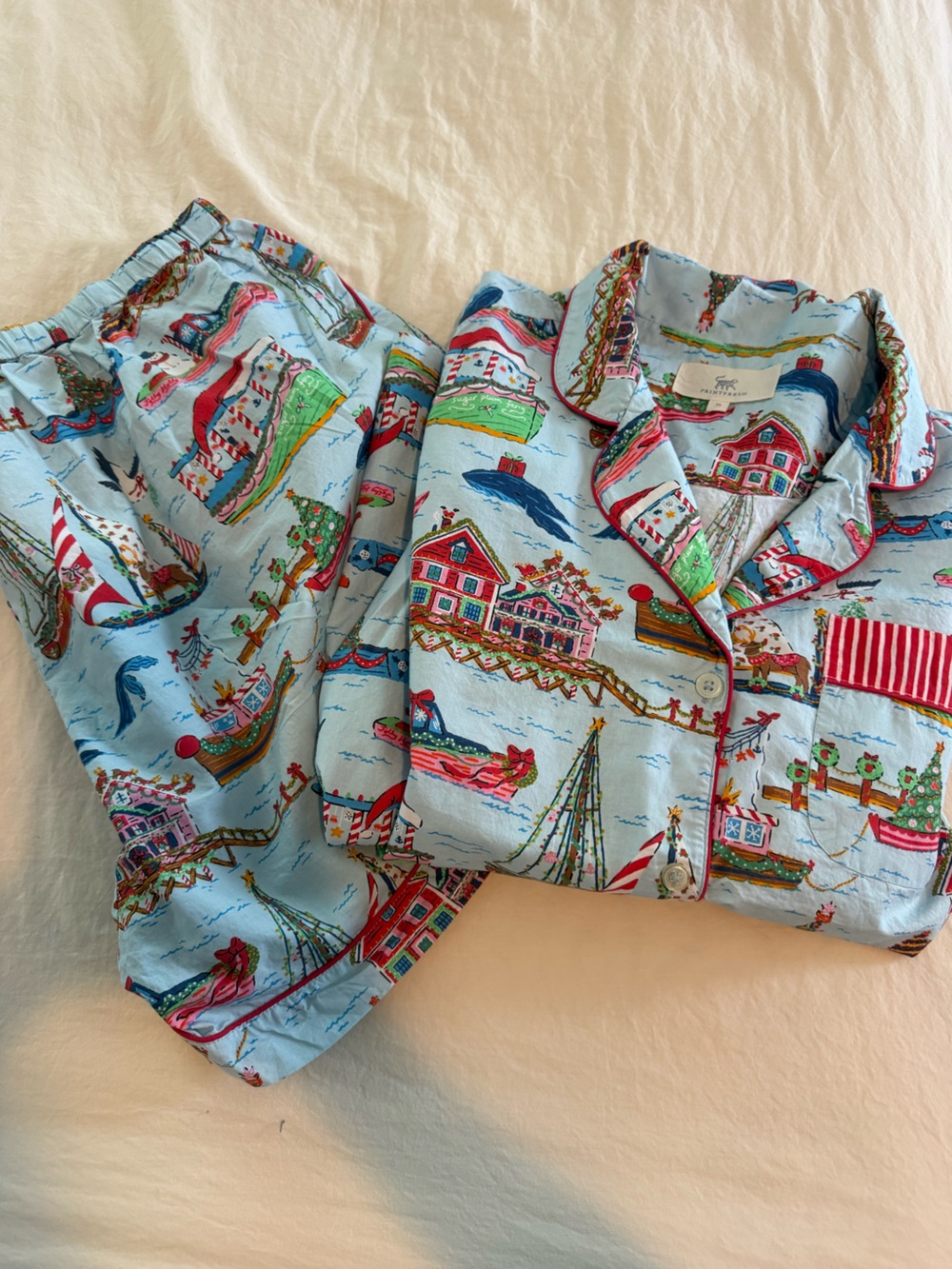 PRINTFRESH Coastal Christmas PJ Set NWT 0897
